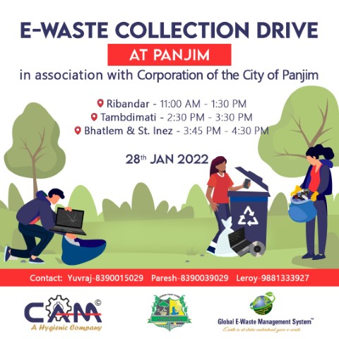 E-waste first drive at Panjim on 28th Jan 2022