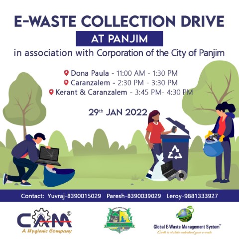 E-waste first drive at Panjim on 29th Jan 2022
